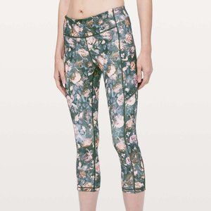 Lululemon Speed Up Crop 21" Frosted Rose - Charcoal/Pink - 6